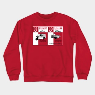 RELIANT 10CWT UTILITY THREE WHEELER - advert Crewneck Sweatshirt